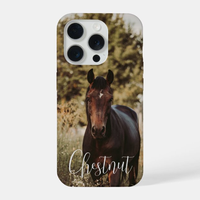 Coque iPhone Photo et nom du cheval (Verso)