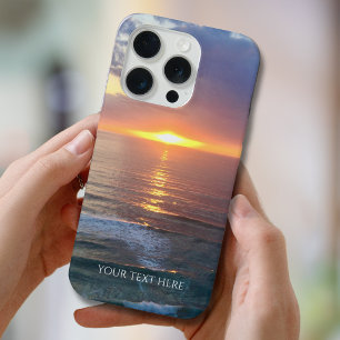 Coque iPhone 15 Pro Photo et texte personnalisés du coucher de soleil