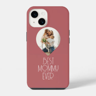 Coque Pour iPhone 14 Photo Meilleure Maman Ever Écriture Moderne Maman