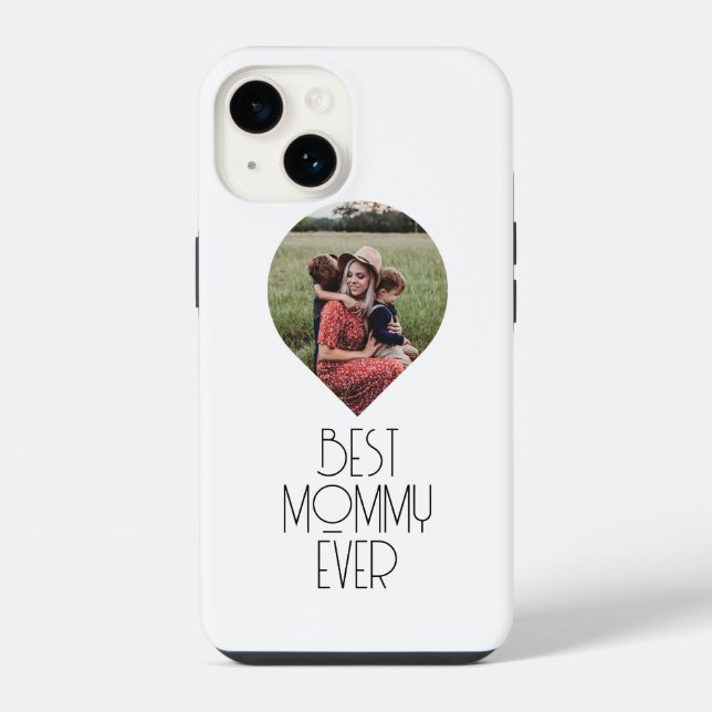 Coque iPhone Photo Meilleure Maman Moderne Script (Verso)