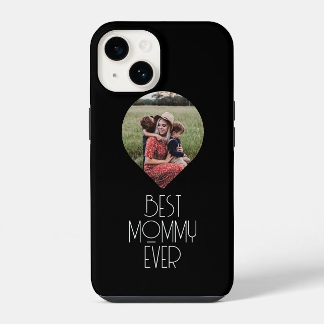 Coque iPhone Photo Meilleure Maman Moderne Script (Verso)