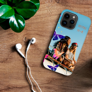 Coque Pour Pour iPhone 14 Pro Max Photo moderne Besties Parties scintillant papillon