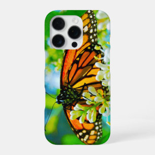 Coque iPhone 16 Pro Photo moderne et audacieux de papillon monarque or