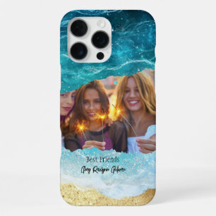 Coque iPhone 16 Pro Max Photo personnalisé de meilleures amies à la plage/