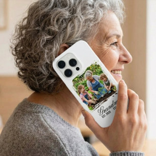 Coque iPhone 15 Pro Photo personnalisé Grand-mère établie Écriture élé