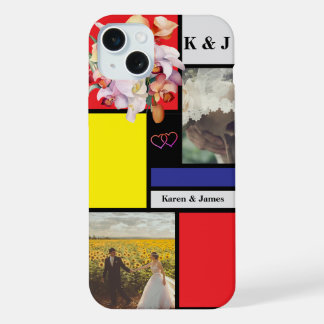 Coque iPhone 15 Plus Photo personnalisé minimaliste géométrique Mondria
