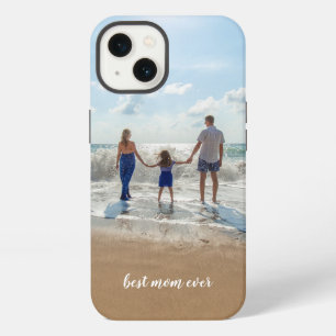Etui iPhone 13 Photo personnalisée Nom de famille Meilleure maman
