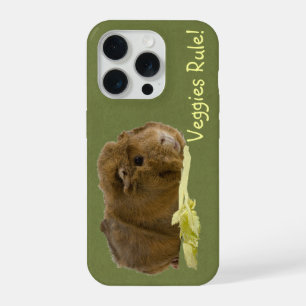 Coque iPhone 15 Pro Photographie d'un adorable cochon d'Inde mangeant