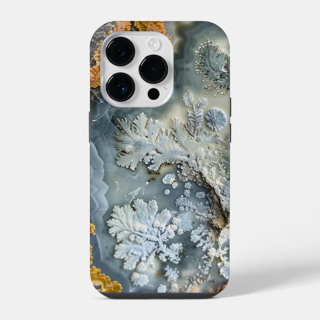 Coque iPhone Photographie Macro de Cristaux de Dendrite en Pier (Verso)