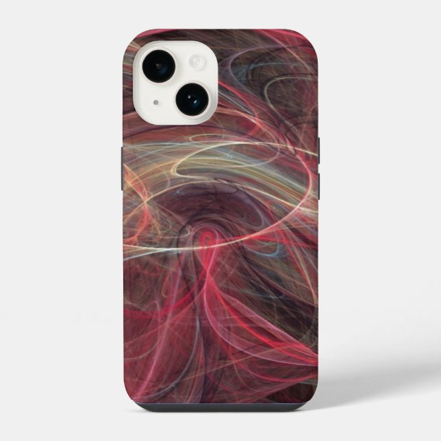 Coque iPhone PHOTON FROID rose gris fractal Vagues (Verso)