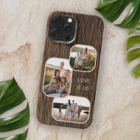 Photos personnalisées sur motif de bois foncé grai