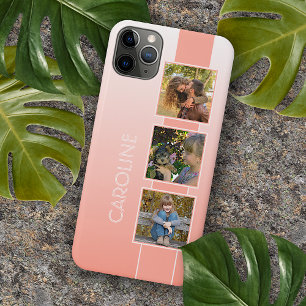 Coque iPhone 11Pro Max Photos Personnalisées Sur Ombre Coral Peach Orange