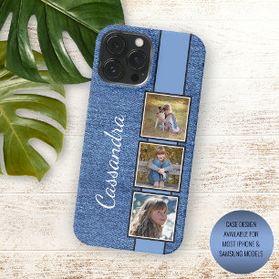 Etui iPhone 13 Pro Max Photos Sur Motif Rustique Mode Bleu Denim