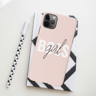 Coque iPhone 11Pro Max Phrase moderne Pastel Rose fille Boss Phrase