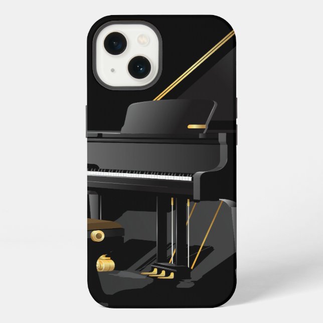 Coque iPhone Piano Noir (Verso)
