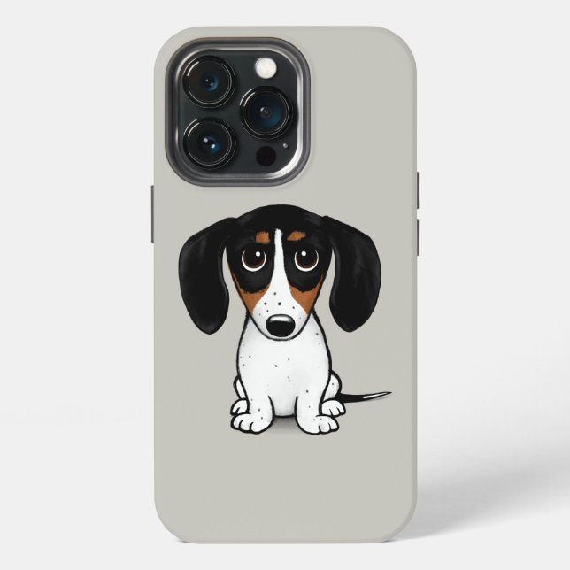 Coque iPhone Piebald Dachshund | Chien chiot mignon (Dos)