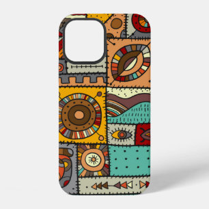 Coque iPhone 12 Pièces de tissu cousues dans un style patchwork. E