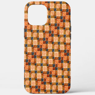 Coque iPhone 12 Pro Max Pièces d'échecs orange rugueuses formant de nouvel