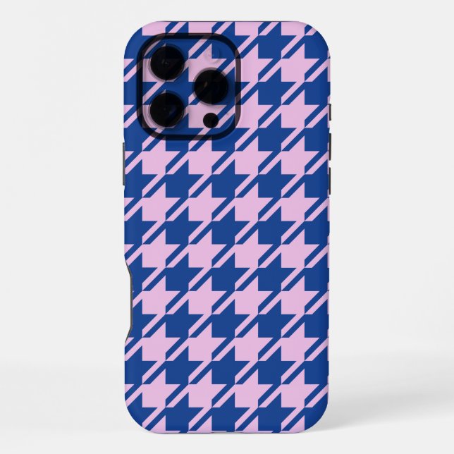 Coque iPhone Pied de fond rose+Motif bleu (Verso)