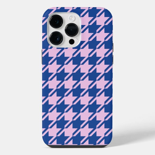 Coque iPhone Pied de fond rose+Motif bleu (Verso)