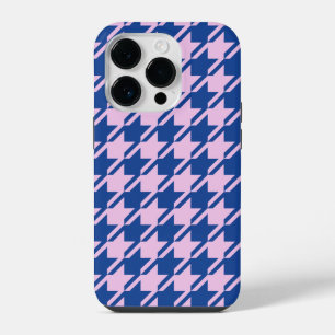 Coque Pour iPhone 14 Plus Pied de fond rose+Motif bleu
