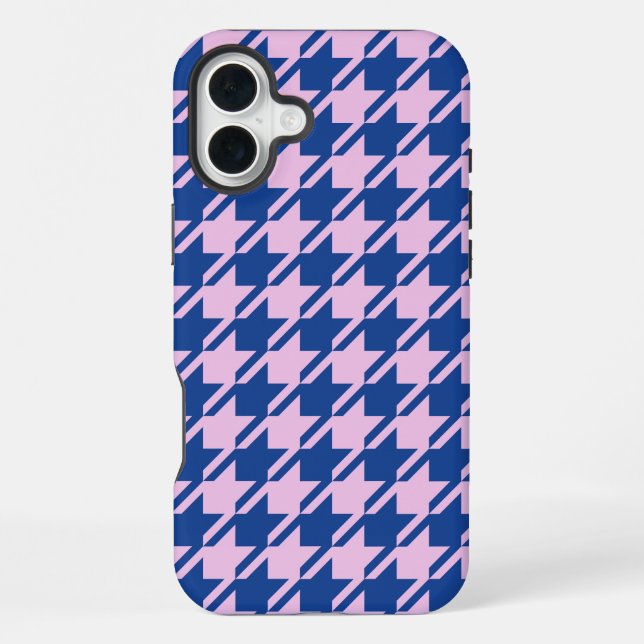 Coque iPhone Pied de fond rose+Motif bleu (Verso)