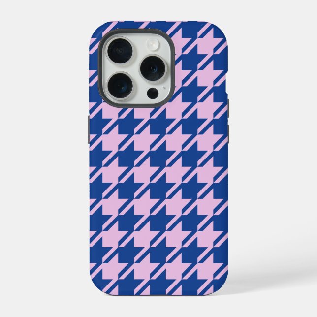 Coque iPhone Pied de fond rose+Motif bleu (Verso)