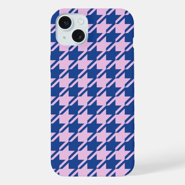 Coque iPhone Pied de fond rose+Motif bleu (Verso)