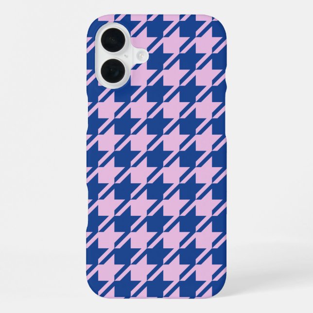 Coque iPhone Pied de fond rose+Motif bleu (Verso)