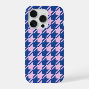 Coque iPhone 15 Pro Pied de fond rose+Motif bleu