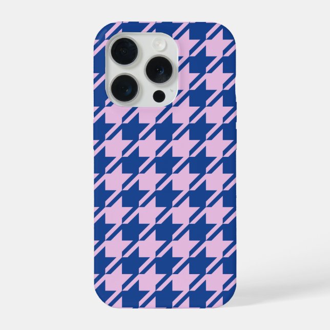 Coque iPhone Pied de fond rose+Motif bleu (Verso)
