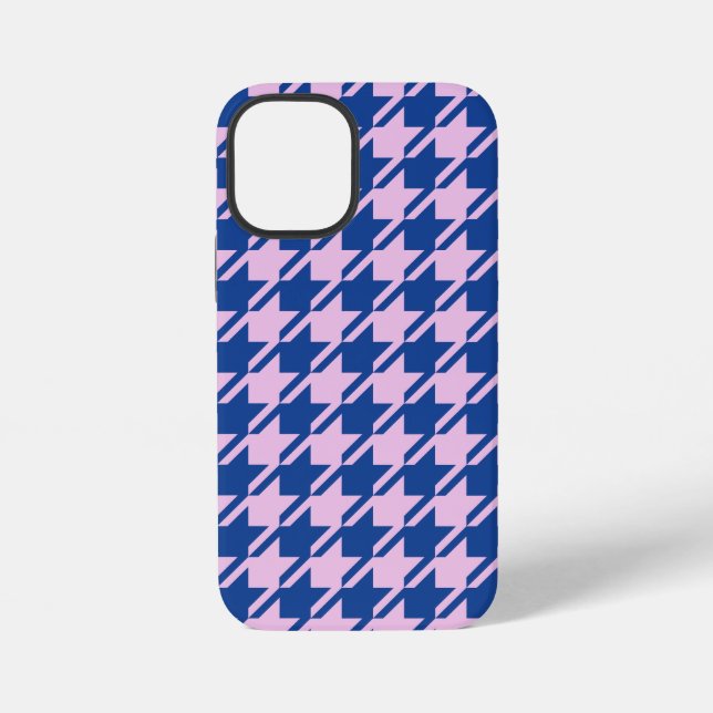 Coque iPhone Pied de fond rose+Motif bleu (Verso)