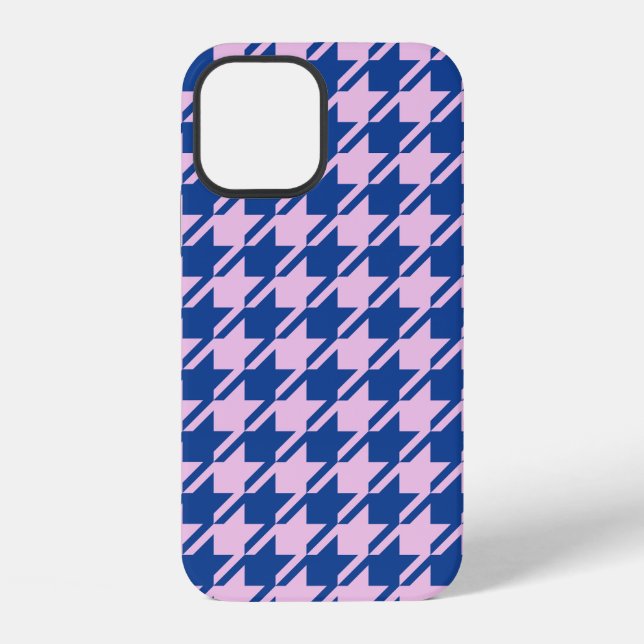 Coque iPhone Pied de fond rose+Motif bleu (Verso)