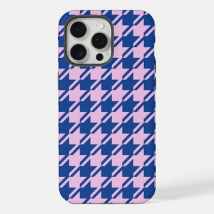 Coque iPhone 15 Pro Max Pied de fond rose+Motif bleu