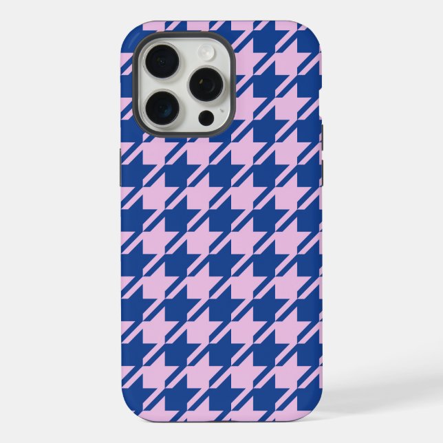 Coque iPhone Pied de fond rose+Motif bleu (Verso)