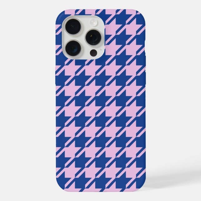 Coque iPhone Pied de fond rose+Motif bleu (Verso)