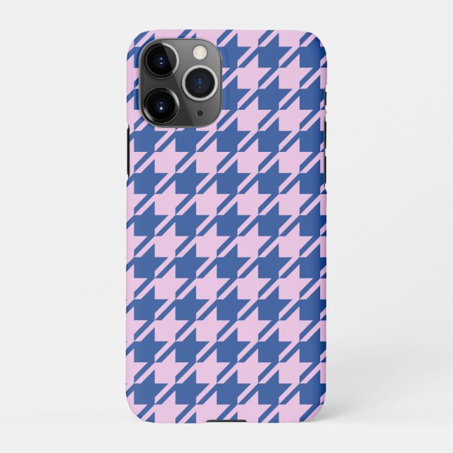 Coque iPhone Pied de fond rose+Motif bleu (Dos)