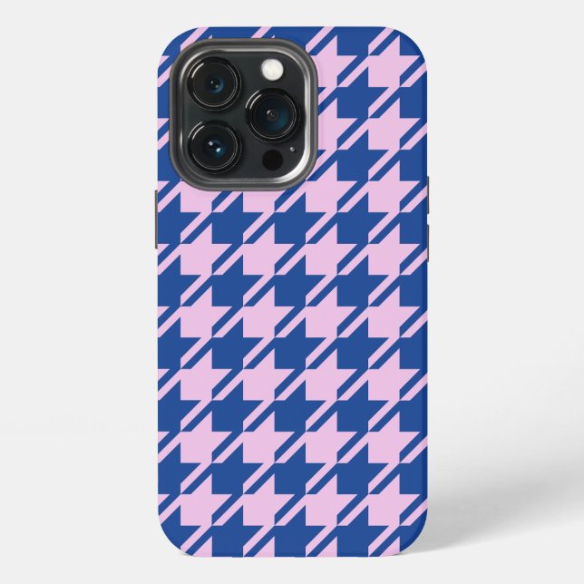 Coque iPhone Pied de fond rose+Motif bleu (Dos)