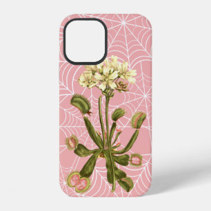 Coque iPhone 12 piège de Vénus toile d'araignée florale