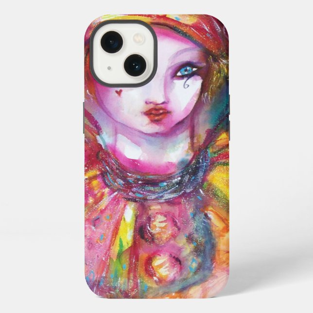 Coque iPhone PIERO AVEC CHAT / Masques de Venise (Verso)
