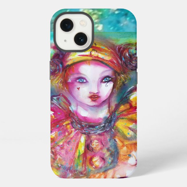 Coque iPhone PIERO AVEC CHAT Masques de Venise (Verso)