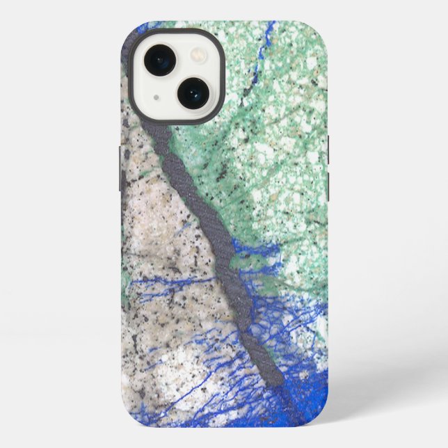 Coque iPhone Pierre Azurite Malachite (Verso)