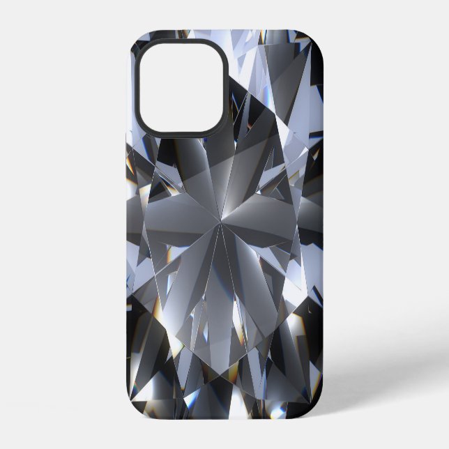 Coque iPhone Pierre de diamant : l'espace noir brille. (Verso)