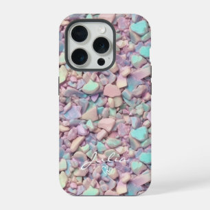 Coque iPhone 15 Pro Pierres holographiques personnalisées motif