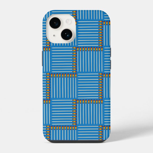 Coque iPhone Pinceau Hachuré Bleu (Verso)