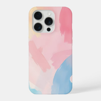 Coque iPhone 15 Pro Pinceau pastel abstrait