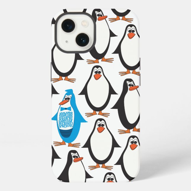 Coque iPhone Pingouin tux bleu (Verso)