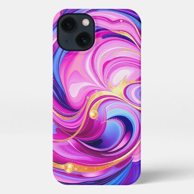 Coque iPhone Pink Abstract Swirl (Verso)