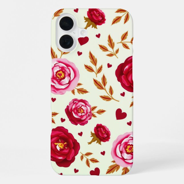 Coque iPhone Pink and Red Roses (Verso)