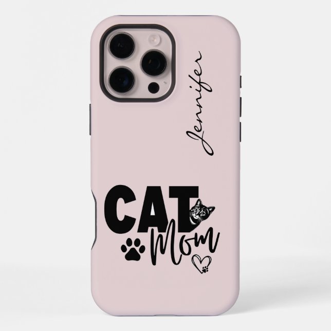 Coque iPhone Pink Blush Chat Maman iPhone (Verso)